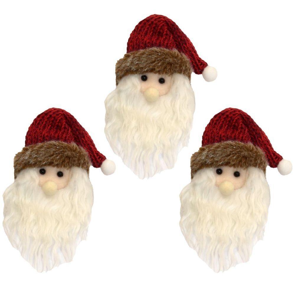 Kit 6 Pelúcias Pendentes Papai Noel Scotch E Carinha Natal Vermelho E Verde 22cm - Magizi - 6