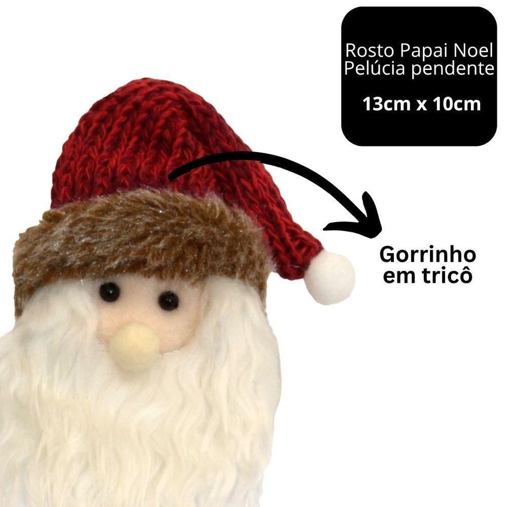 Kit 6 Pelúcias Pendentes Papai Noel Scotch E Carinha Natal Vermelho E Verde 22cm - Magizi - 8
