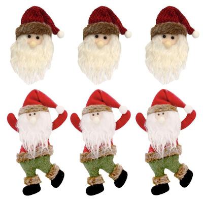 Kit 6 Pelúcias Pendentes Papai Noel Scotch E Carinha Natal Vermelho E Verde 22cm - Magizi