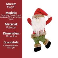 Kit 6 Pelúcias Pendentes Papai Noel Scotch E Carinha Natal Vermelho E Verde 22cm - Magizi - 9
