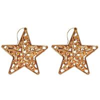 Kit 2 Estrelas Tridimensional Arabesco Bronze Metalizado 10cm - Magizi - 1