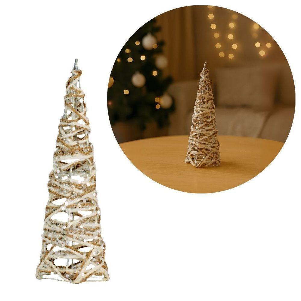 Mini árvore Aramada Cone Rústica Juta E Algodão Decor 20cm - Magizi - 1