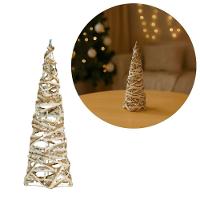 Mini árvore Aramada Cone Rústica Juta E Algodão Decor 20cm - Magizi - 1