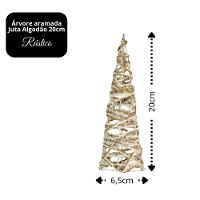 Mini árvore Aramada Cone Rústica Juta E Algodão Decor 20cm - Magizi
