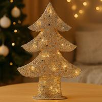 Árvore Aramada Champanhe Cotton 45cm Iluminada Led 15 Lâmpadas - Magizi - 2