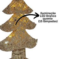 Árvore Aramada Champanhe Cotton 45cm Iluminada Led 15 Lâmpadas - Magizi - 3