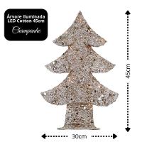 Árvore Aramada Champanhe Cotton 45cm Iluminada Led 15 Lâmpadas - Magizi - 5