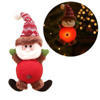 Papai Noel Iluminado Led Pelúcia Pendente Xadrez 24cm - Magizi - 1