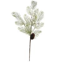 Galho Natalino Folhagens Nevada Berries Branco E Pinha 68cm - Magizi - 1