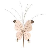 Borboleta Pick Natal Champanhe Full Glitter Luxo 23cm - Magizi - 1