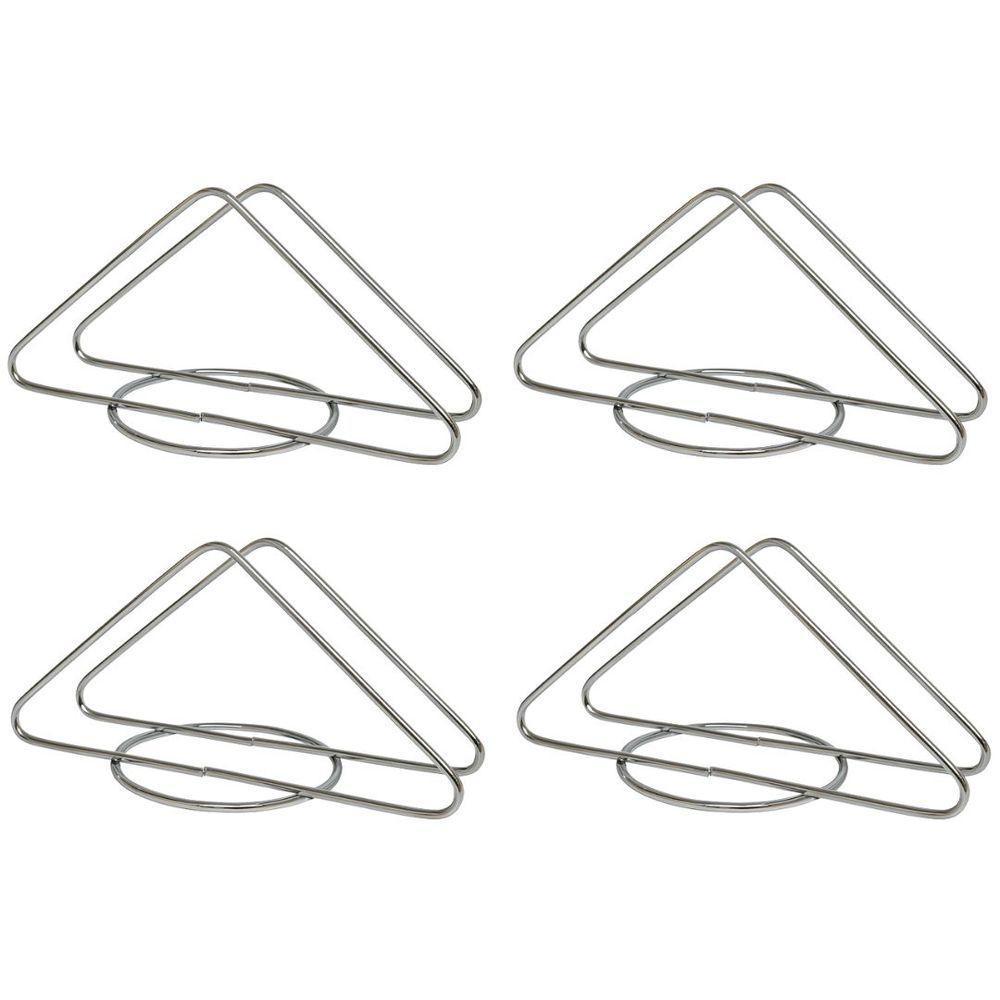 Kit 4 Porta Guardanapos Aramado Aço Cromado Prime - Araminas - 1