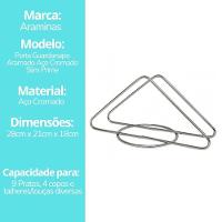 Kit 3 Porta Guardanapos Aramado Aço Cromado Prime - Araminas - 6