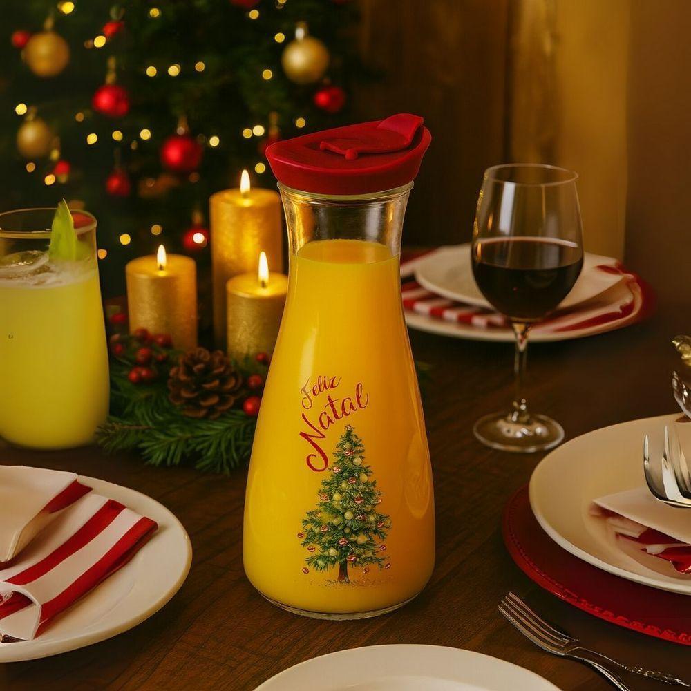 Garrafa Vidro Style Estampa Natalina árvore Feliz Natal 1 Litro - Magizi - 2