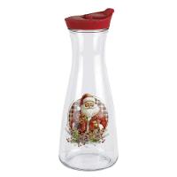 Garrafa Vidro Style Decorada Estampa Natalina Papai Noel 1 Litro - Magizi - 1