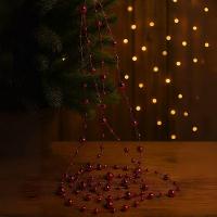 Corrente Contas Natal 8mm E 4mm Vermelho 1,8 Metros - Magizi