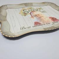 Bandeja Natal Rústica Papai Noel Moldura Ondulada 42cm X 32cm - Magizi - 5