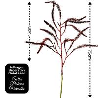 Galho Decorativo Natal Pinheiro Glitter Vermelho Luxo 43cm - Bela Flor