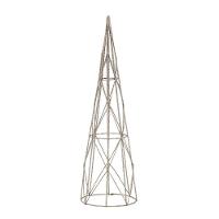 Árvore Cone Aramado Glitter Champanhe Natal Luxo 40cm - Magizi - 1