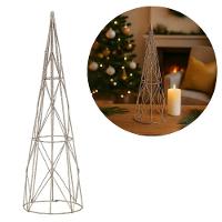 Árvore Cone Aramado Glitter Champanhe Natal Luxo 40cm - Magizi - 2