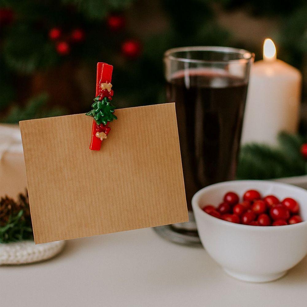 Kit 8 Prendedores Natal Decorados Resina E Madeira Natal Presilha 5cm - Magizi - 2