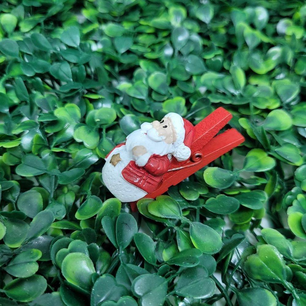 Kit 8 Prendedores Natal Decorados Resina E Madeira Natal Presilha 5cm - Magizi - 4