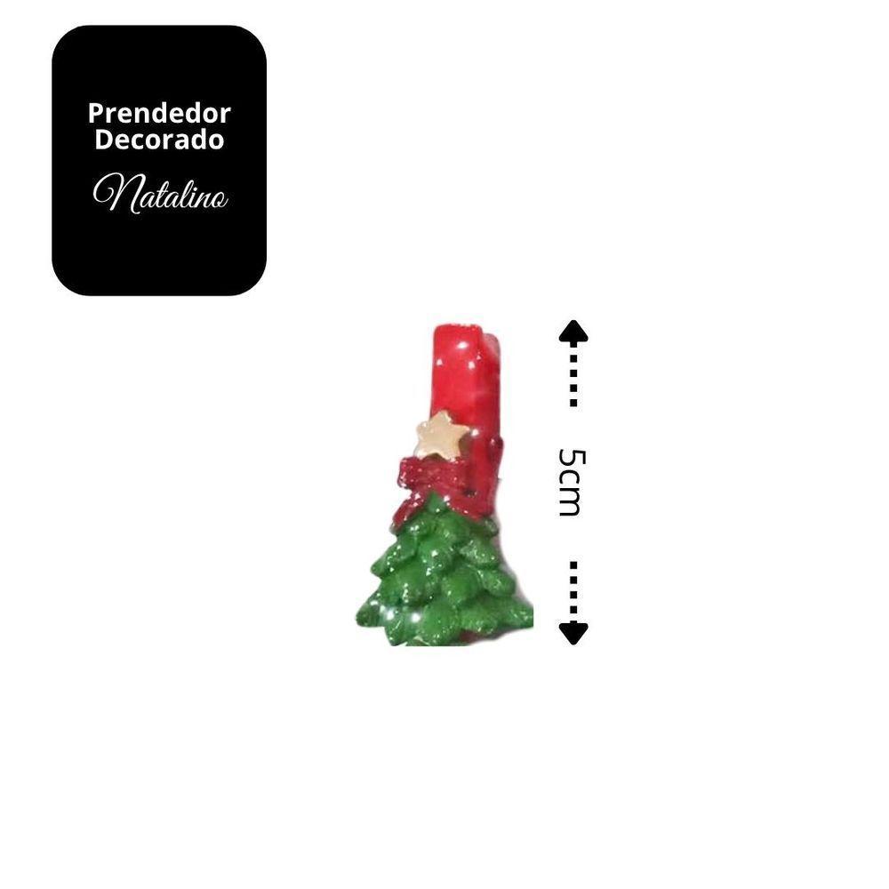 Kit 8 Prendedores Natal Decorados Resina E Madeira Natal Presilha 5cm - Magizi - 6