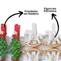 Kit 8 Prendedores Natal Decorados Resina E Madeira Natal Presilha 5cm - Magizi - 3