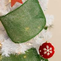 Tela Malha Tule Sisal Verde Decorativa Natal Luxo Rústico 25cm X 5 Metros - 5