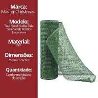 Tela Malha Tule Sisal Verde Decorativa Natal Luxo Rústico 25cm X 5 Metros - 6
