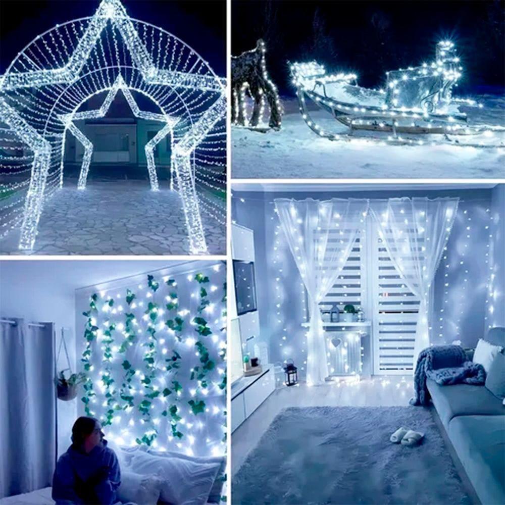 Pisca Cordão De Natal 800 Lâmpadas Leds Branco 100m 110-220v - 5