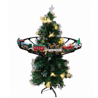 Trenzinho Giratorio Arvore Natal Maria Fumaça Musica Led Som Decoraçao Natalina Cenario Enfeite Loja