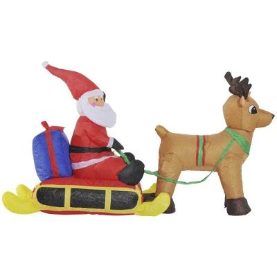 Papai Noel Com Rena Inflavel De Natal Decorativo No Treno Natalino Casa Loja Shopping Ornamentaçao