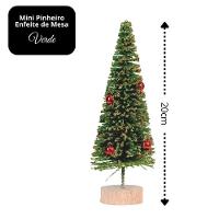Pinheiro Decorado Natal Glitter Dourado Enfeite De Mesa 20cm - Magizi