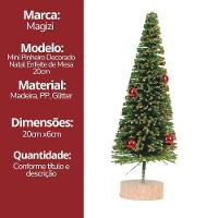 Pinheiro Decorado Natal Glitter Dourado Enfeite De Mesa 20cm - Magizi - 7