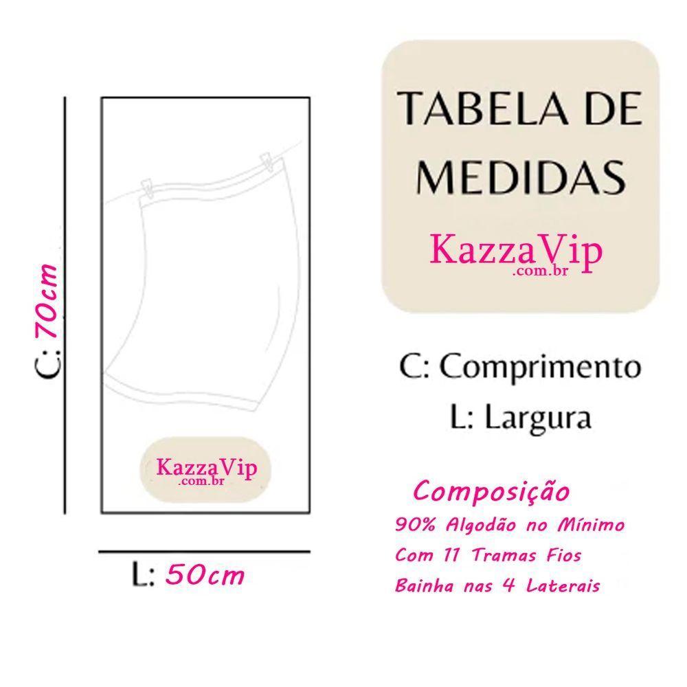 Kit 12 Unidades Pano De Prato Copa Kazzavip Sacaria 90% Algodão Natal 50cmx70cm Estampado Branco - 9