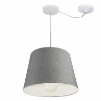 Lustre Pendente Cone Com Desvio Md-4274 Cúpula 30/30x40cm Rustico Cinza - Bivolt - 1