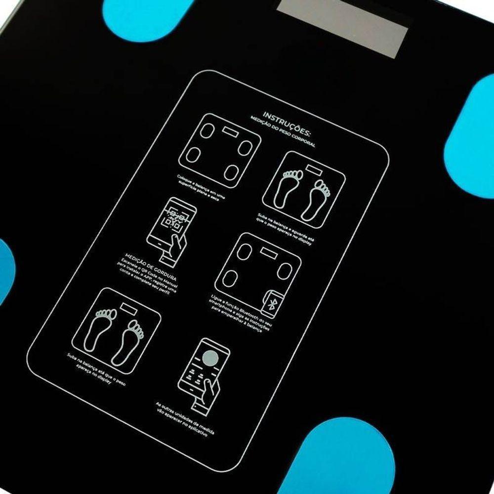 Balança Digital Corporal Bioimpedância Aplicativo Bluetooth - 4