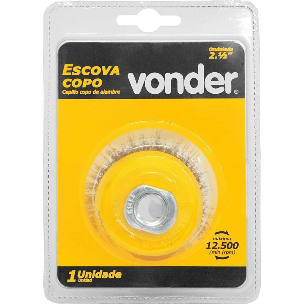 Escova Aco Tipo Copo 2.1/2 Ondulada - Vonder - 2
