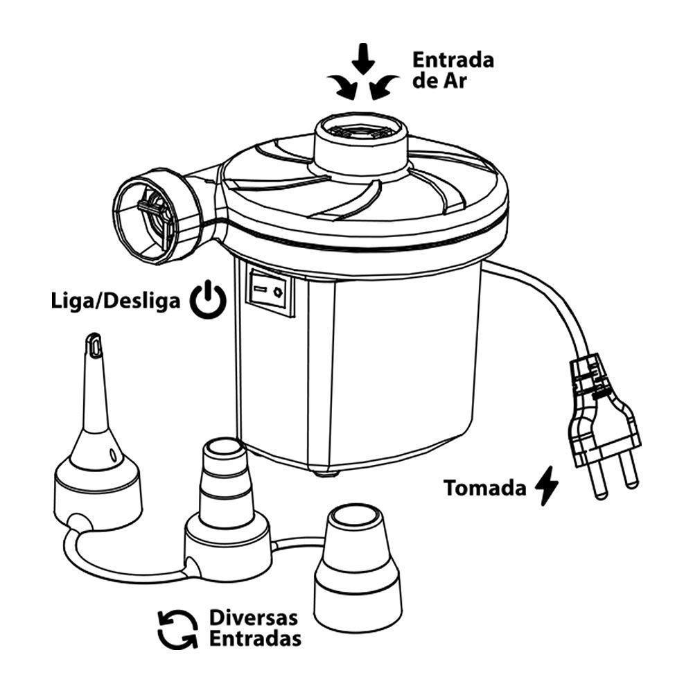 Colchão Solteiro Inflável + Bomba De Ar Elétrica 110v Vg Plus - 6