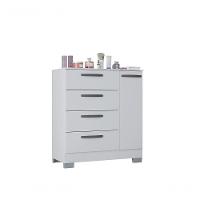 Cómoda 1 Porta E 4 Gavetas Organizador De Roupas Sapato Quarto - 2