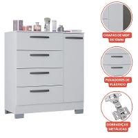 Cómoda 1 Porta E 4 Gavetas Organizador De Roupas Sapato Quarto