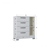 Cómoda 1 Porta E 4 Gavetas Organizador De Roupas Sapato Quarto - 5