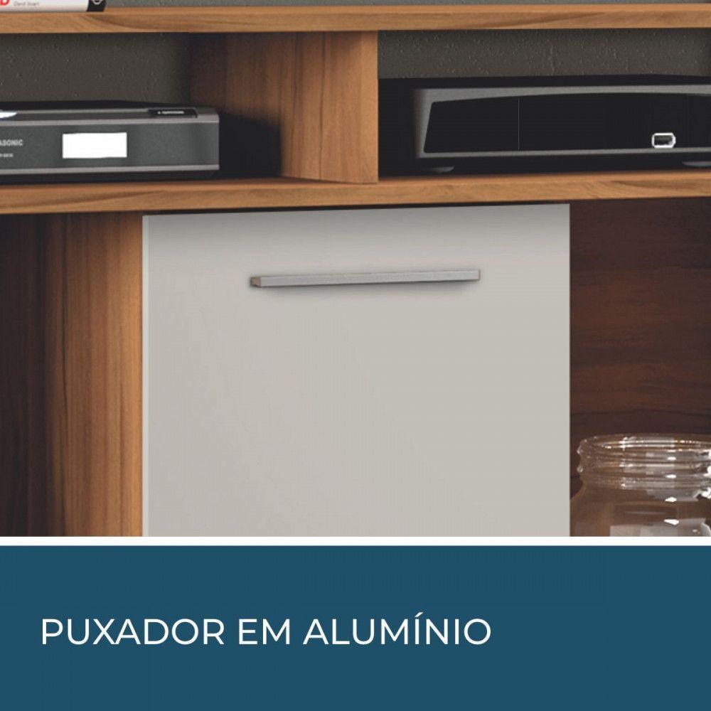 Rack Com Painel Para Tv 43 Polegadas Notável Freijó Trend Com Off White - 3