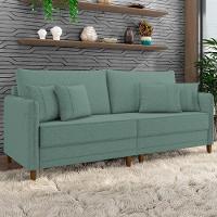 Sofá 3 Lugares Living 232cm Pé Madeira Zoe Linho Verde Z08 - Mpozenato - 1