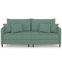 Sofá 3 Lugares Living 232cm Pé Madeira Zoe Linho Verde Z08 - Mpozenato - 5