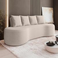 Sofá 3 Lugares 210cm Orgânico Viana B10 Bouclê Creme - Mpozenato - 2