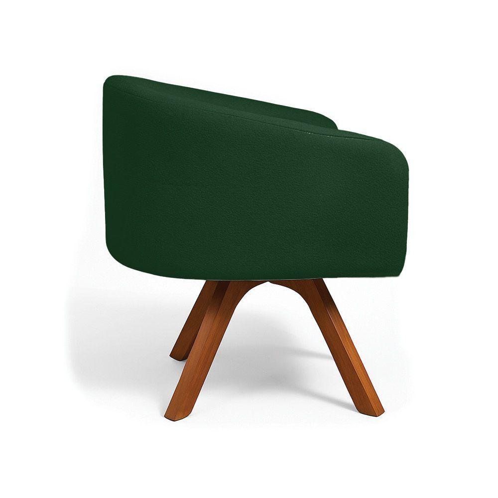 Poltrona Sala Base Giratória Madeira Arielle Bouclê D03 - D'rossi Verde - 5