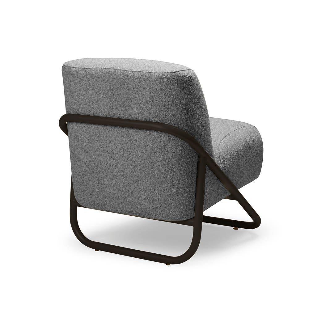 Poltrona Sala Decorativa Industrial Preto Martina Bouclê Grafite K01 - D'rossi - 6