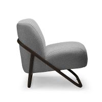 Poltrona Sala Decorativa Industrial Preto Martina Bouclê Grafite K01 - D'rossi - 5