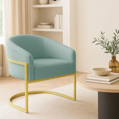 Poltrona Sala Industrial Dourada Arielle Veludo Cotelê D03 - D'rossi Menta